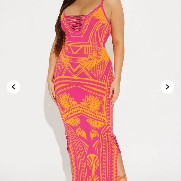 NWT Bad Gal Bandage Maxi Dress - Pink - Picture 3 of 7